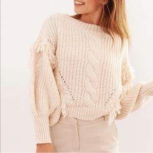 Boho Chunky Fringe Knit Sweater || WHITE CLOSET